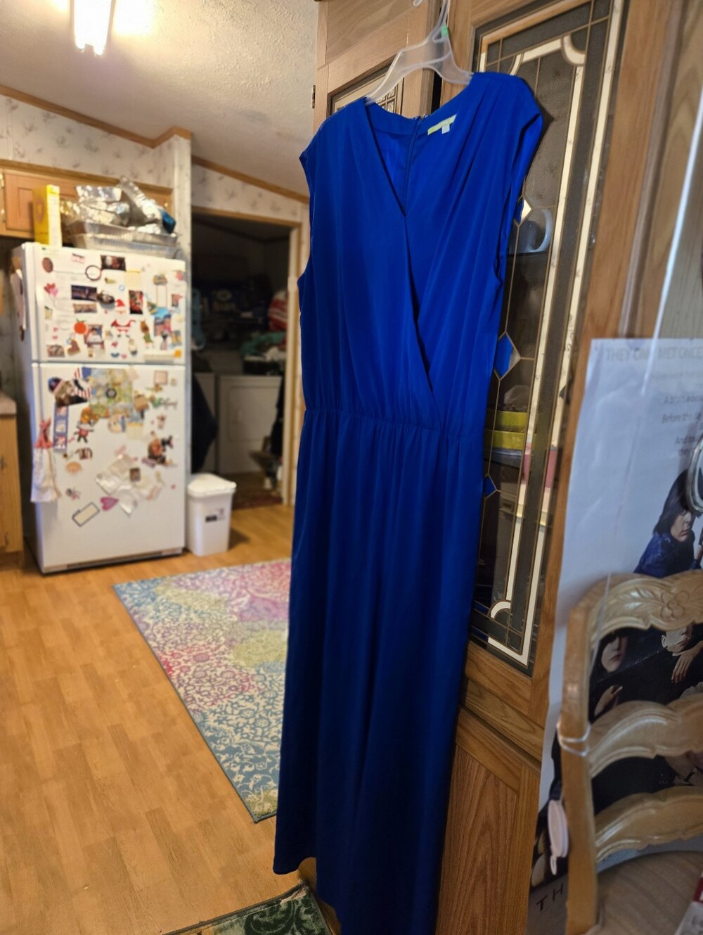 Elegant Royal Blue Wrap Maxi Pantsuit Sleeveless  - Women's For Tall Gals